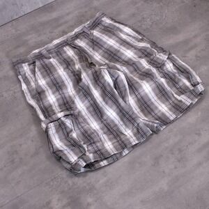 Y2K 2000's 00's Wrangler White Plaid Cargo Relax Fit Wide Legged  Short's